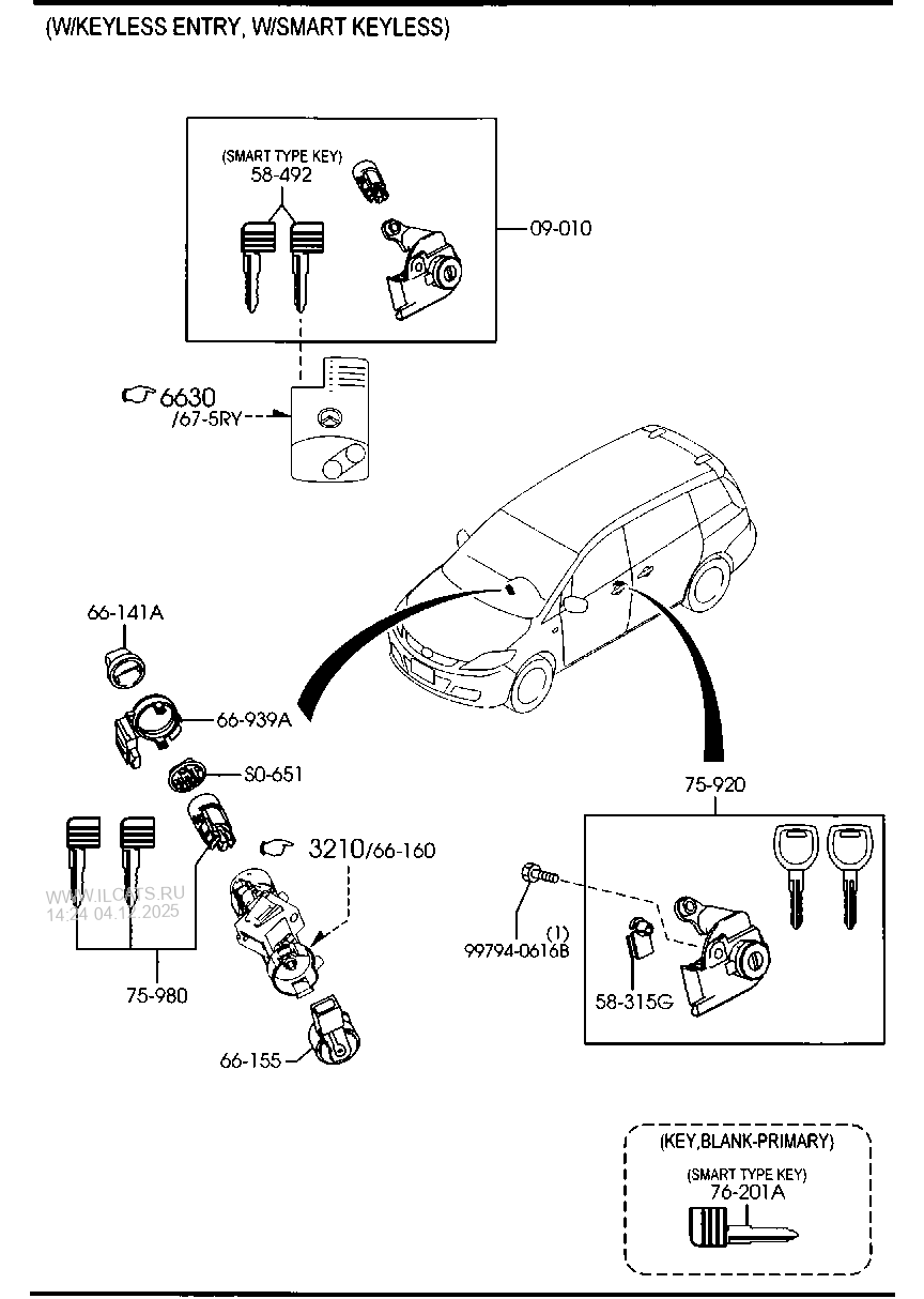 KEY SETS MAZDA5