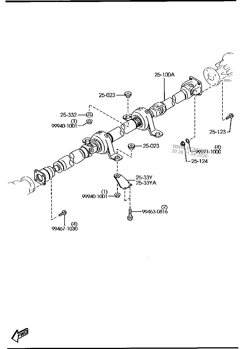 КАРДАННЫЙ ВАЛ ЗАДНИЙ (4WD ) MAZDA CX-7