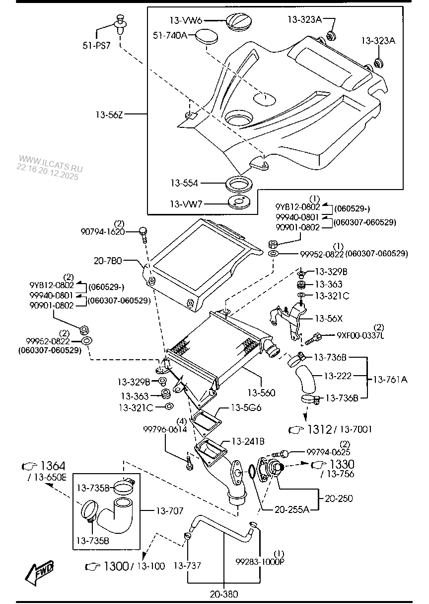 ОХЛАДИТЕЛЬ НАДУВОЧНОГО ВОЗДУХА MAZDA CX7