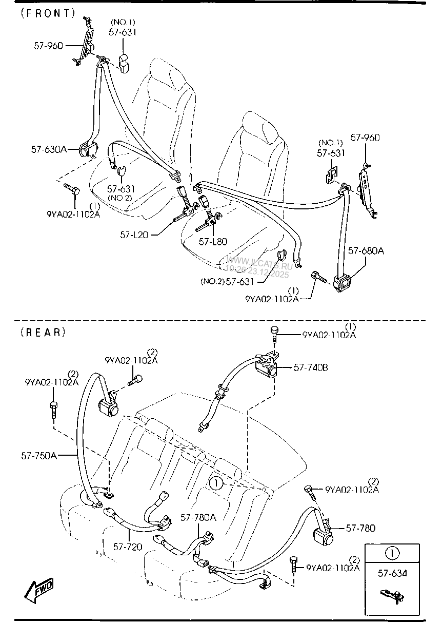 SEAT BELTS (4DOOR) MAZDA3