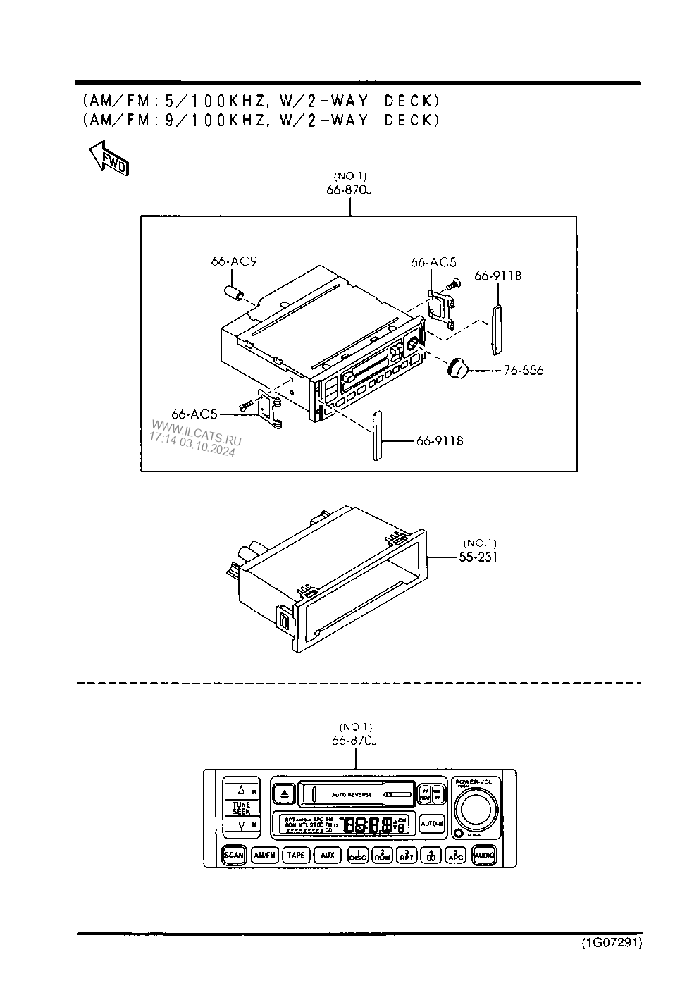 AUDIO SYSTEMS (RADIO & TAPE DECK) MAZDA 626