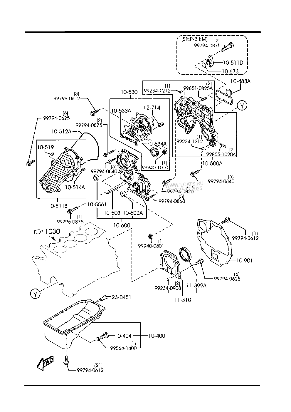 OIL PAN & TIMING COVER MAZDA B2500