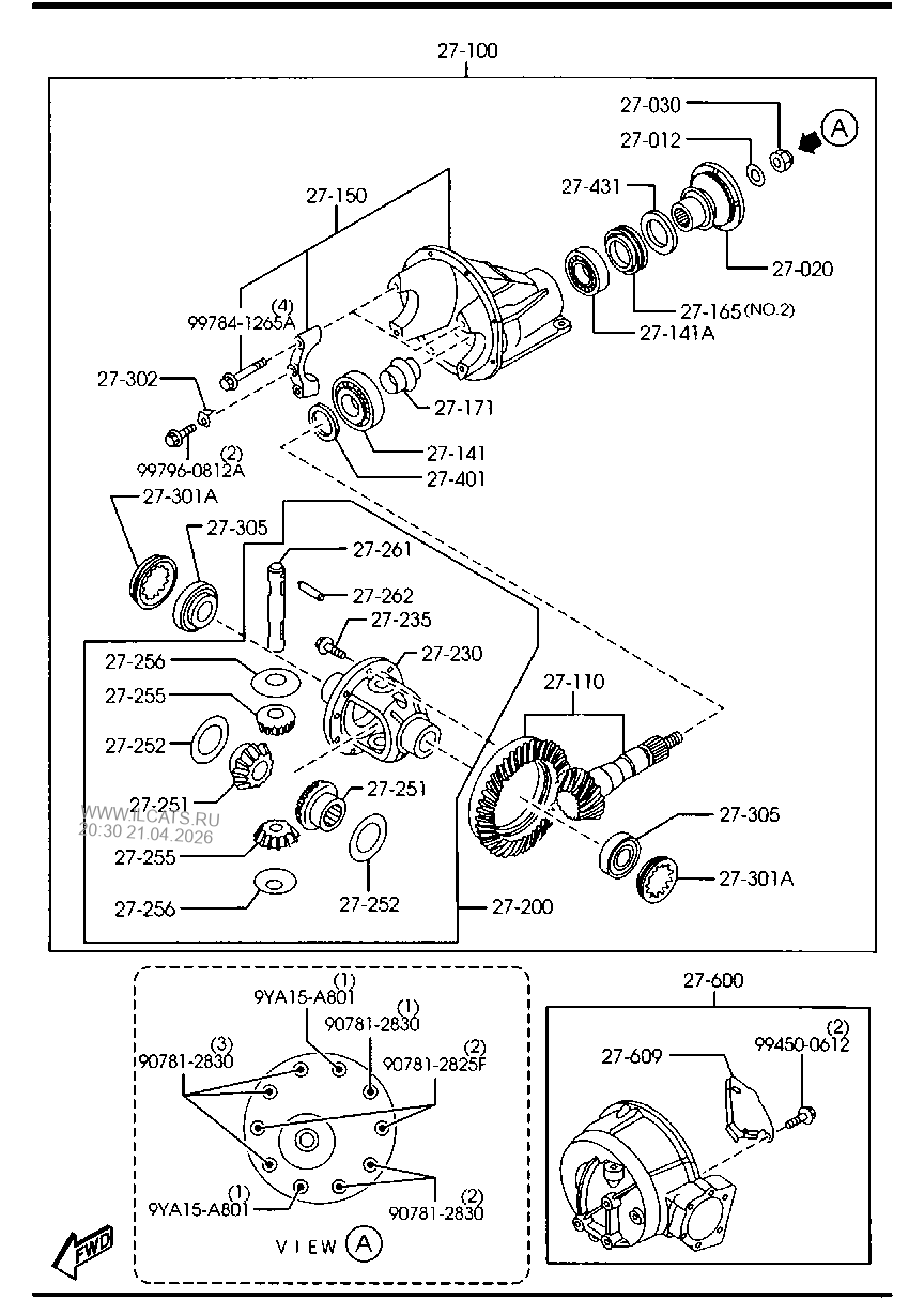 КАРДАННЫЙ ВАЛ ЗАДНИЙ (4X4) MAZDA B2900