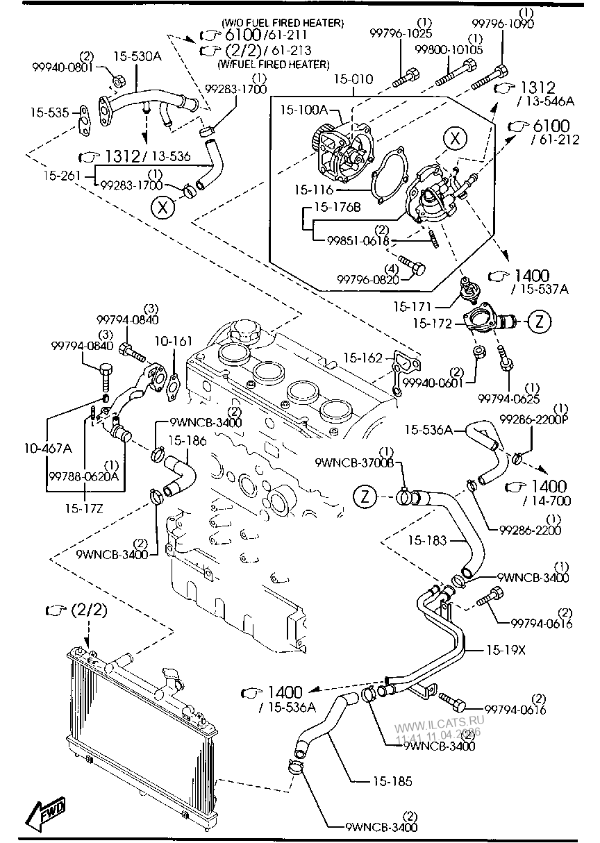 СИСТЕМА ОХЛАЖДЕНИЯ (БЕНЗИН ) (1800CC & 2000CC ) MAZDA6