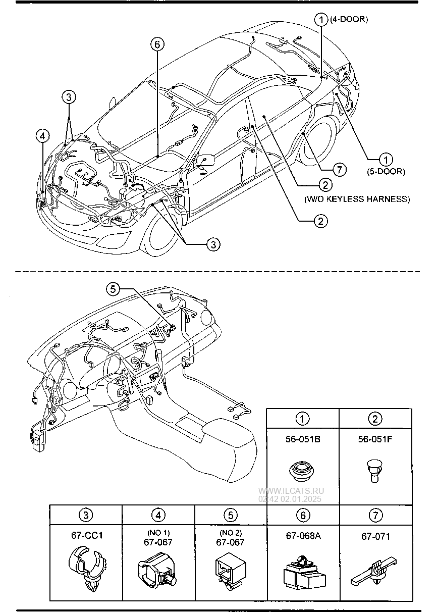 WIRING HARNESS CLAMPS MAZDA6