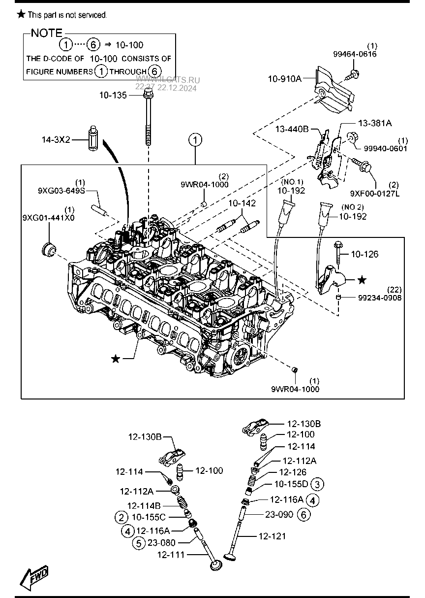 CYLINDER HEAD & COVER (GASOLINE) MAZDA6 WAGON