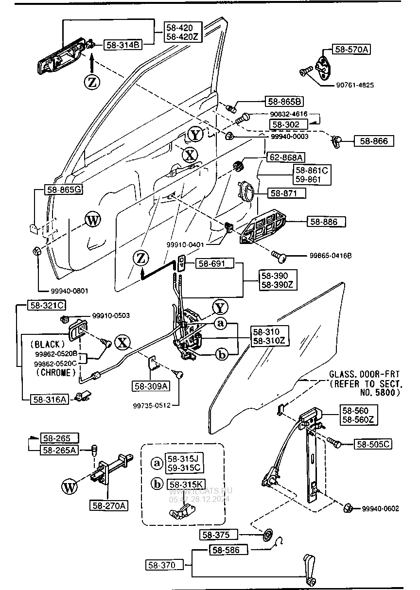 FRONT DOOR MECHANISMS MAZDA B1600