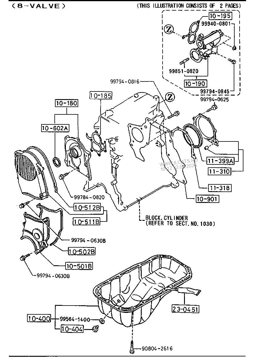 OIL PAN TIMING COVER MAZDA 626