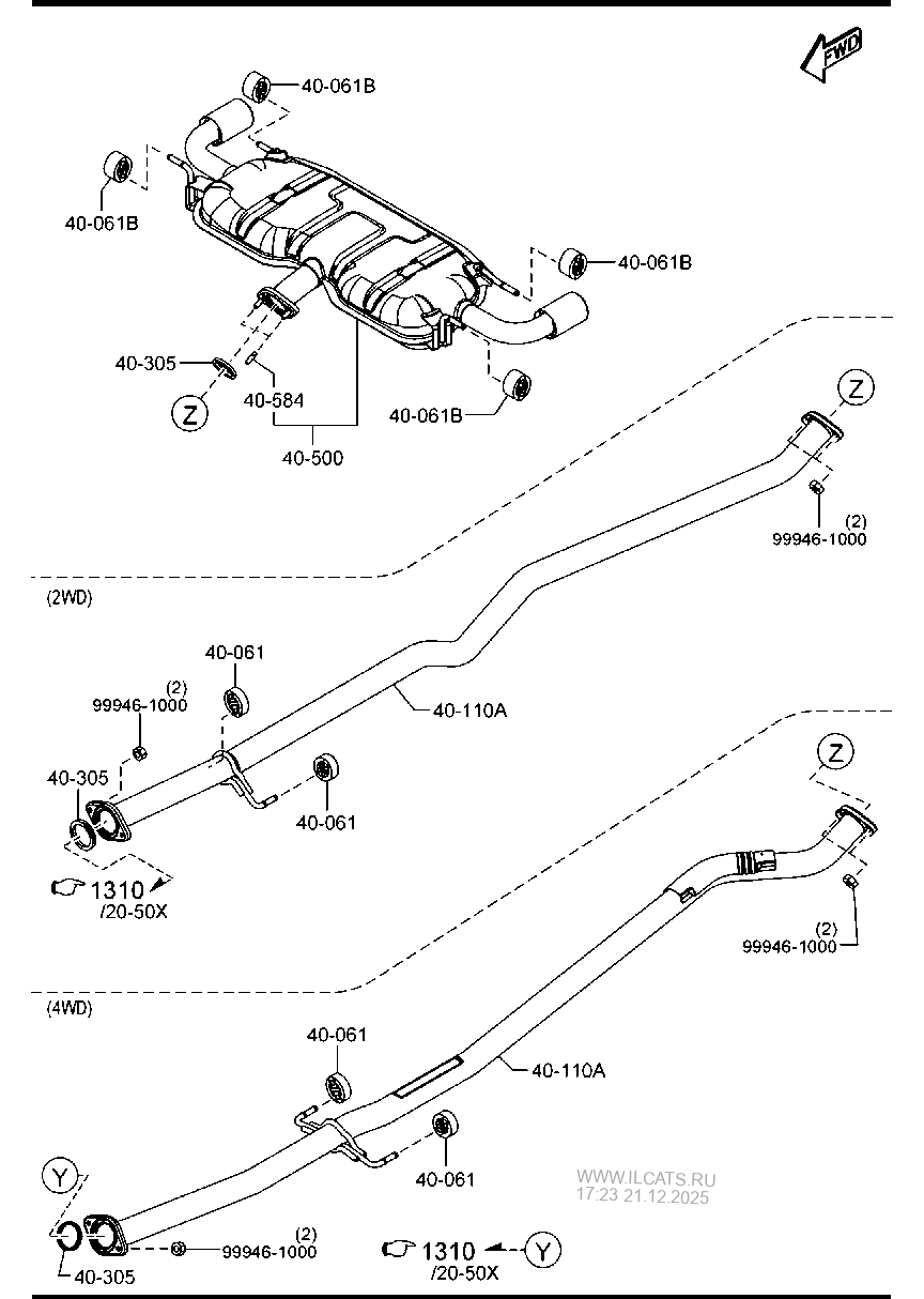 EXHAUST SYSTEM (DIESEL) MAZDA CX5