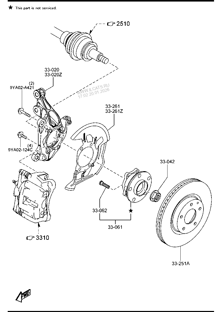 FRONT AXLE MAZDA CX5