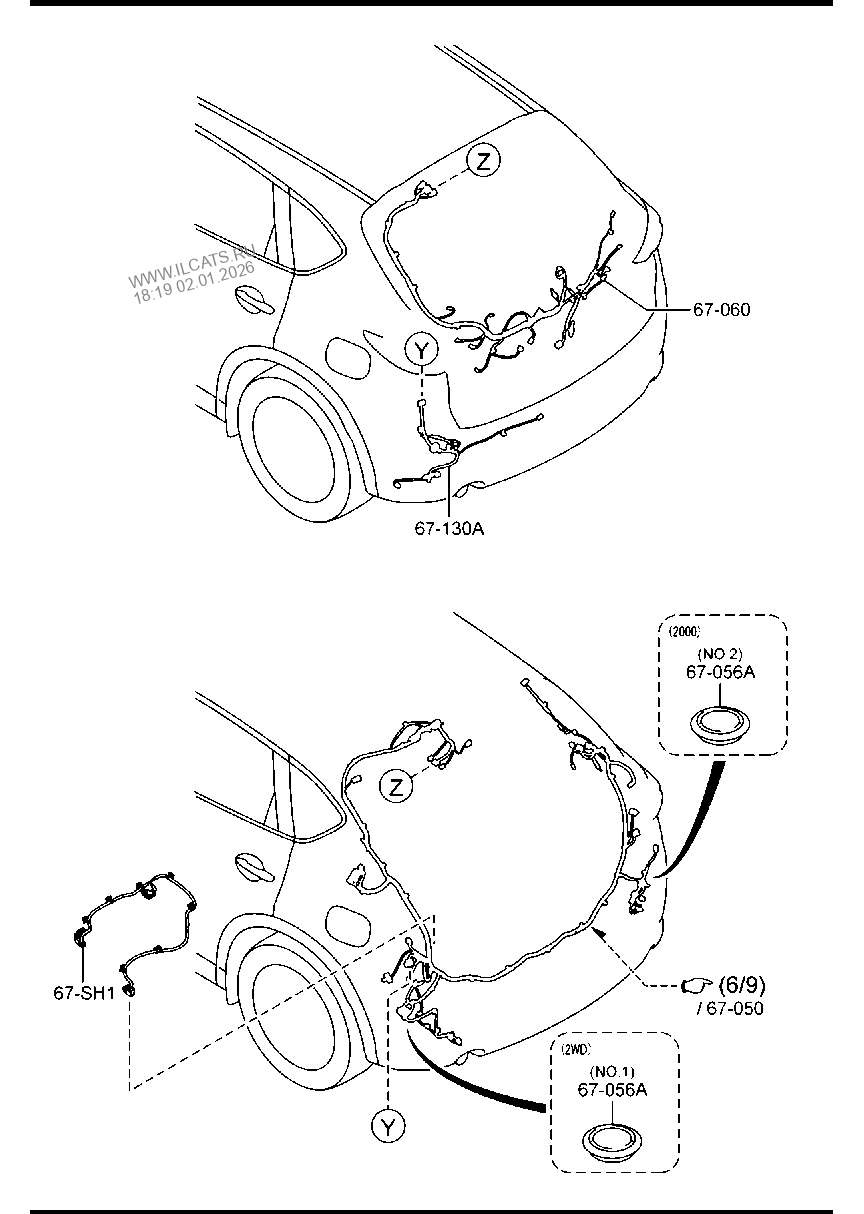 FRONT & REAR WIRING HARNESSES MAZDA CX5