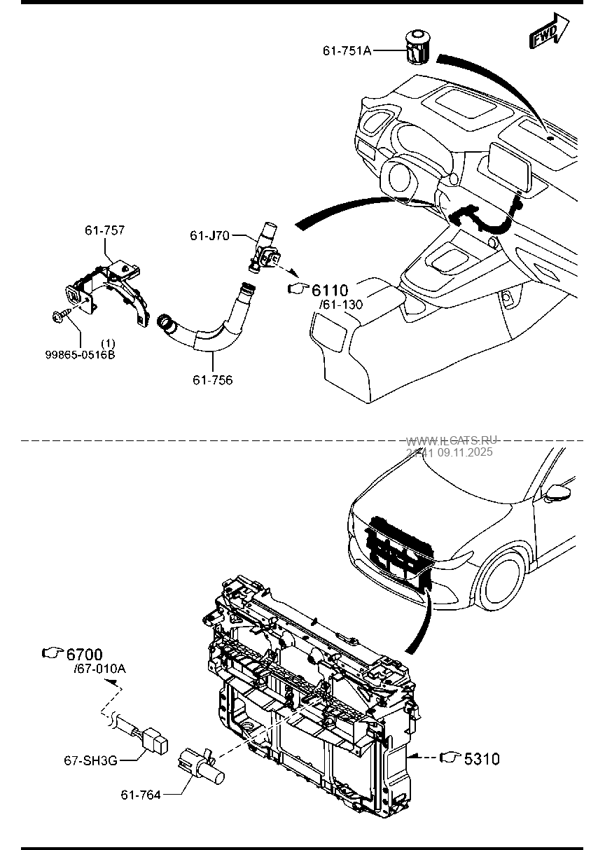 FRONT AIR CONDITIONER MAZDA CX9