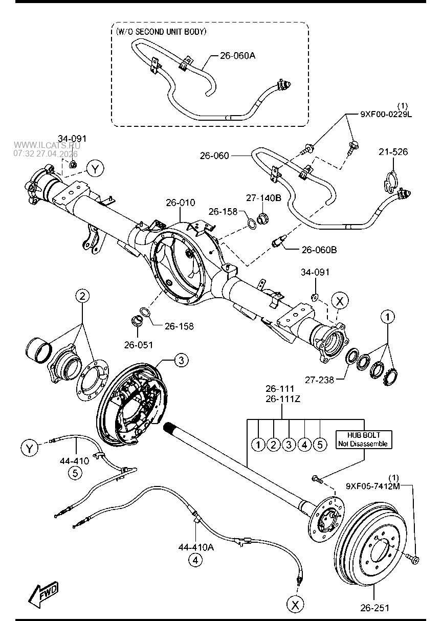 REAR AXLE (4X4) MAZDA BT-50