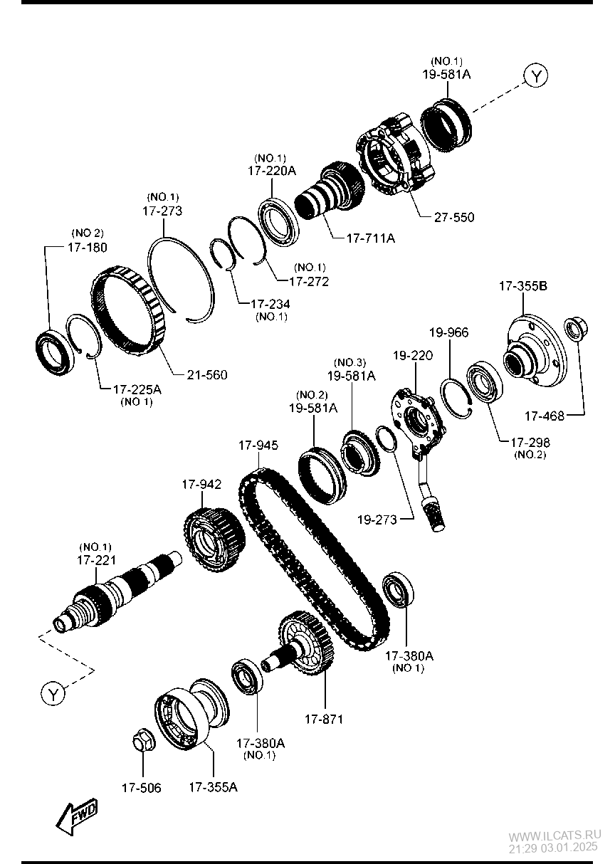 MANUAL TRANSMISSION GEARS (4X4)(6SPEED) MAZDA BT50
