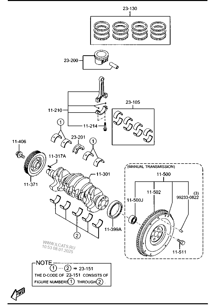 PISTON, CRANKSHAFT & FLYWHEEL MAZDA2