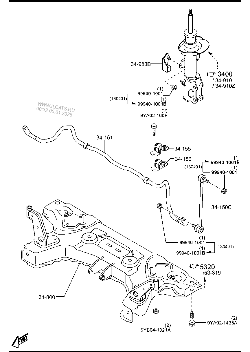 CROSSMEMBER & STABILIZER MAZDA2