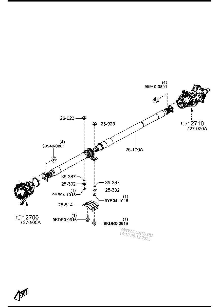 REAR PROPELLER SHAFT (4WD) MAZDA CX3