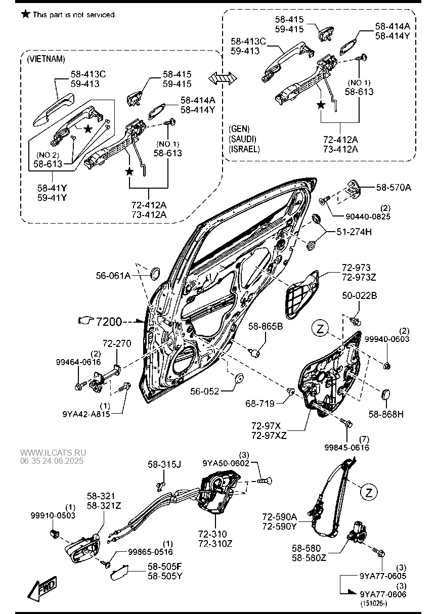 Rear Door Mechanisms Mazda2