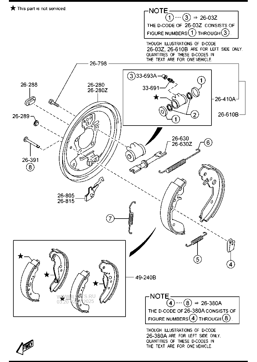 REAR BRAKE MECHANISMS MAZDA2