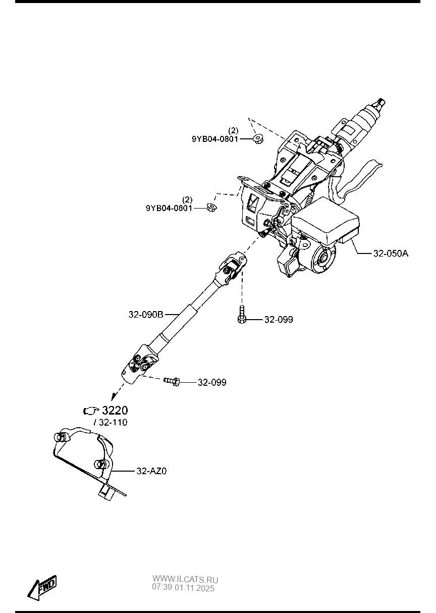 STEERING COLUMN & SHAFTS MAZDA2