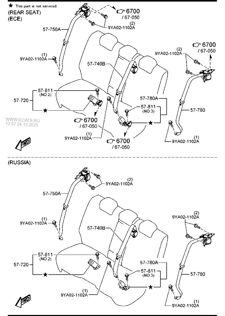 SEAT BELTS MAZDA CX5