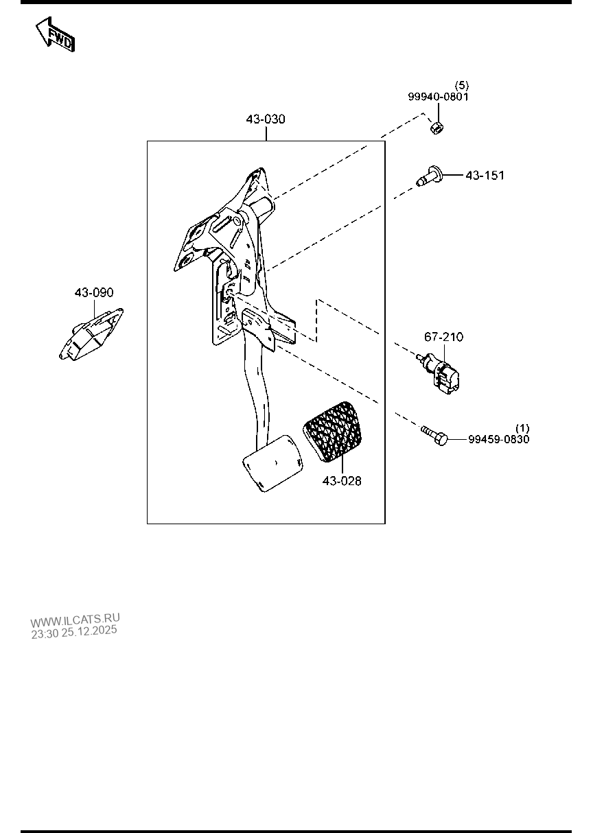 BRAKE PEDALS (AUTOMATIC TRANSMISSION) MAZDA3
