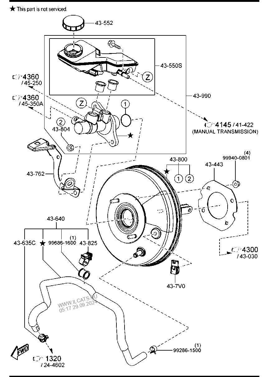 BRAKE MASTER CYLINDER & POWER BRAKE MAZDA3 AXELA