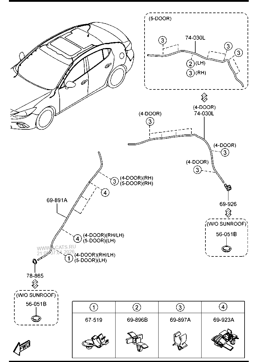 SUNROOF MAZDA3 AXELA