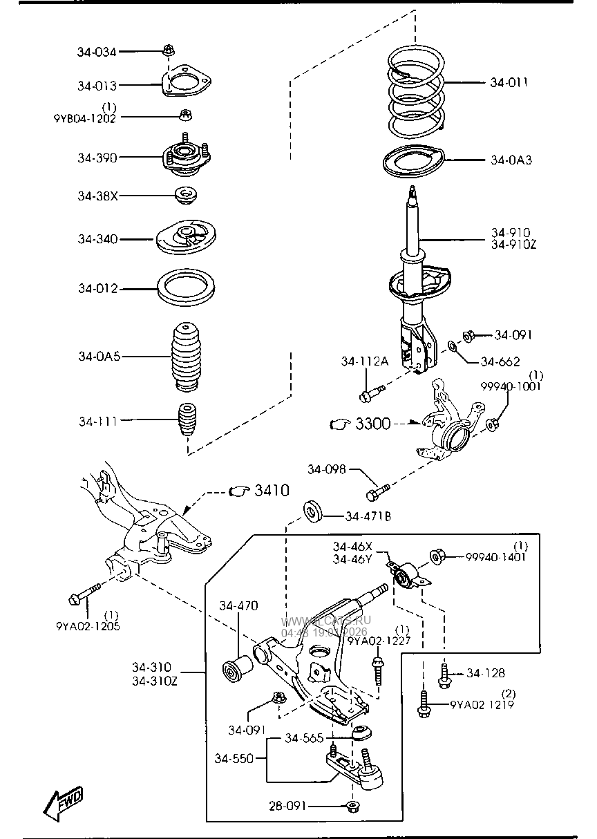 FRONT SUSPENSION MECHANISMS MAZDA 323