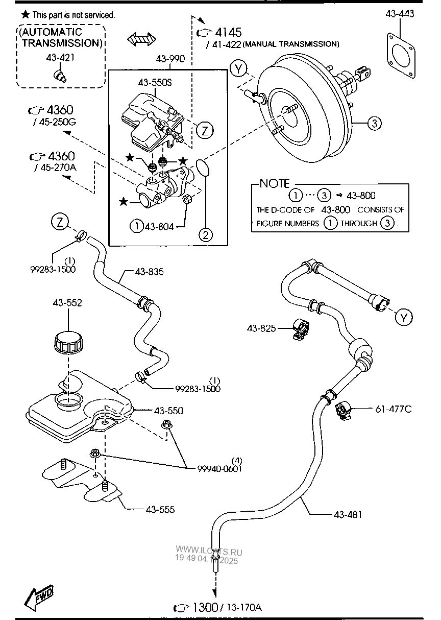 BRAKE MASTER CYLINDER & POWER BRAKE MAZDA5
