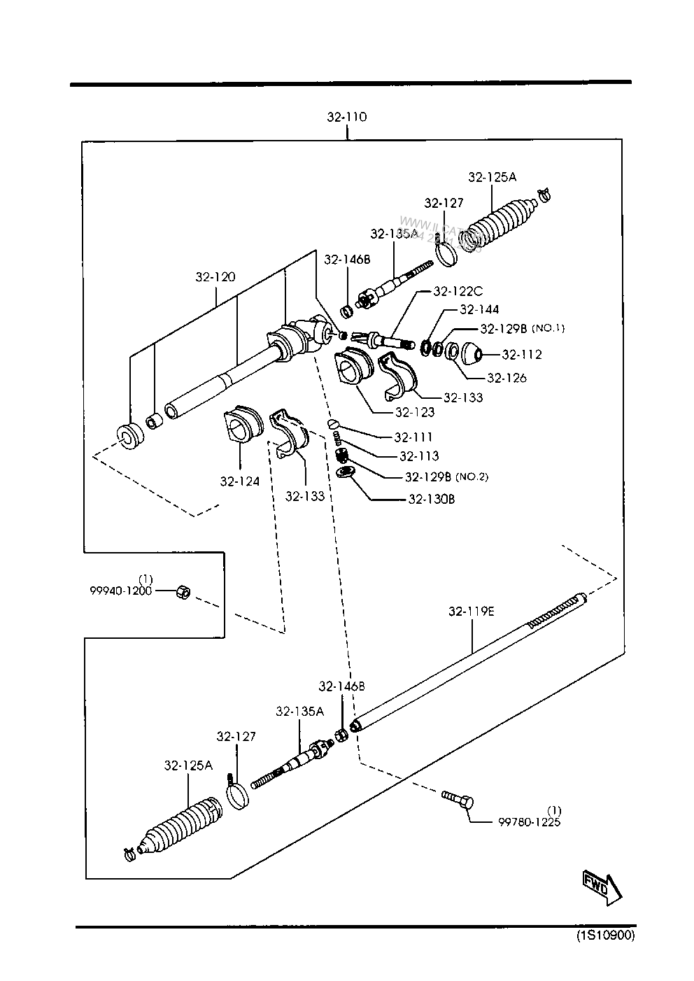 STEERING GEAR (W/O POWER STEERING)(VAN) MAZDA E2000