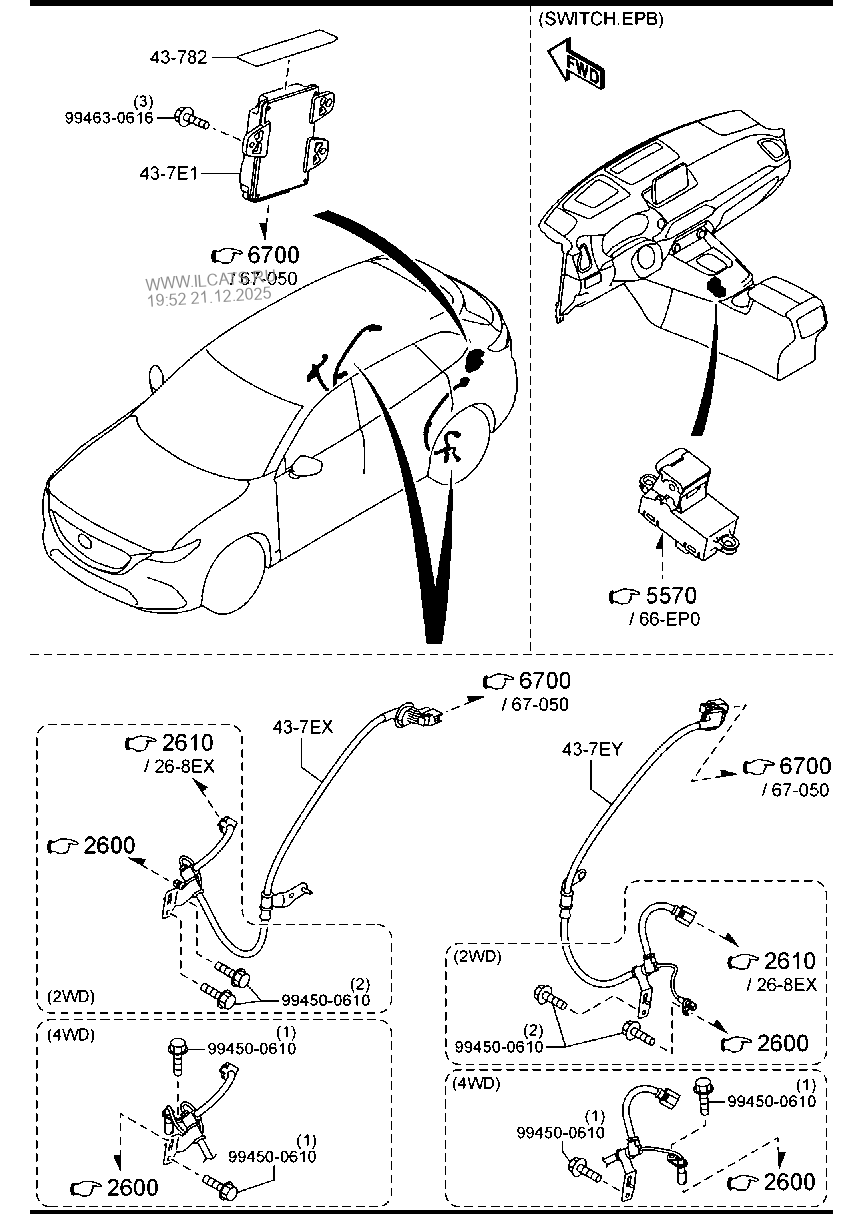 PARKING BRAKE SYSTEM MAZDA CX9