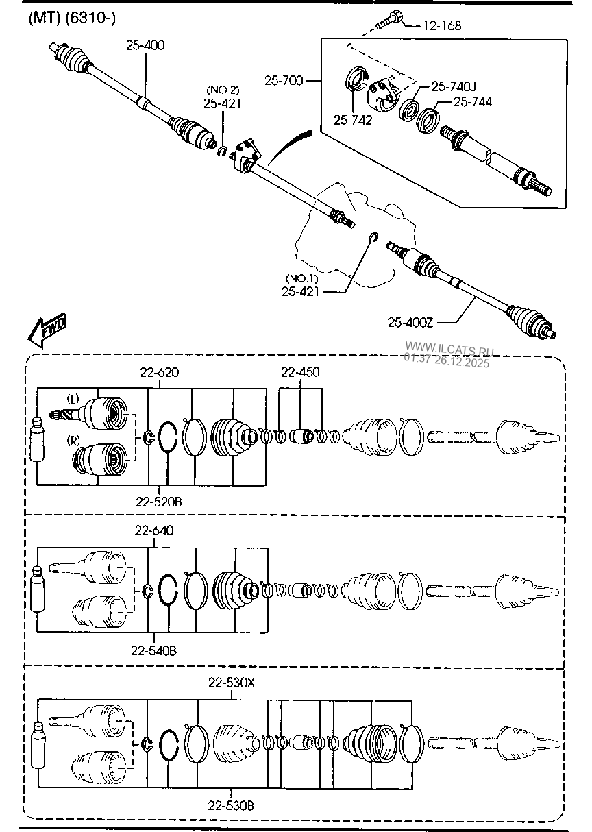 FRONT DRIVE SHAFTS (1600CC) MAZDA3