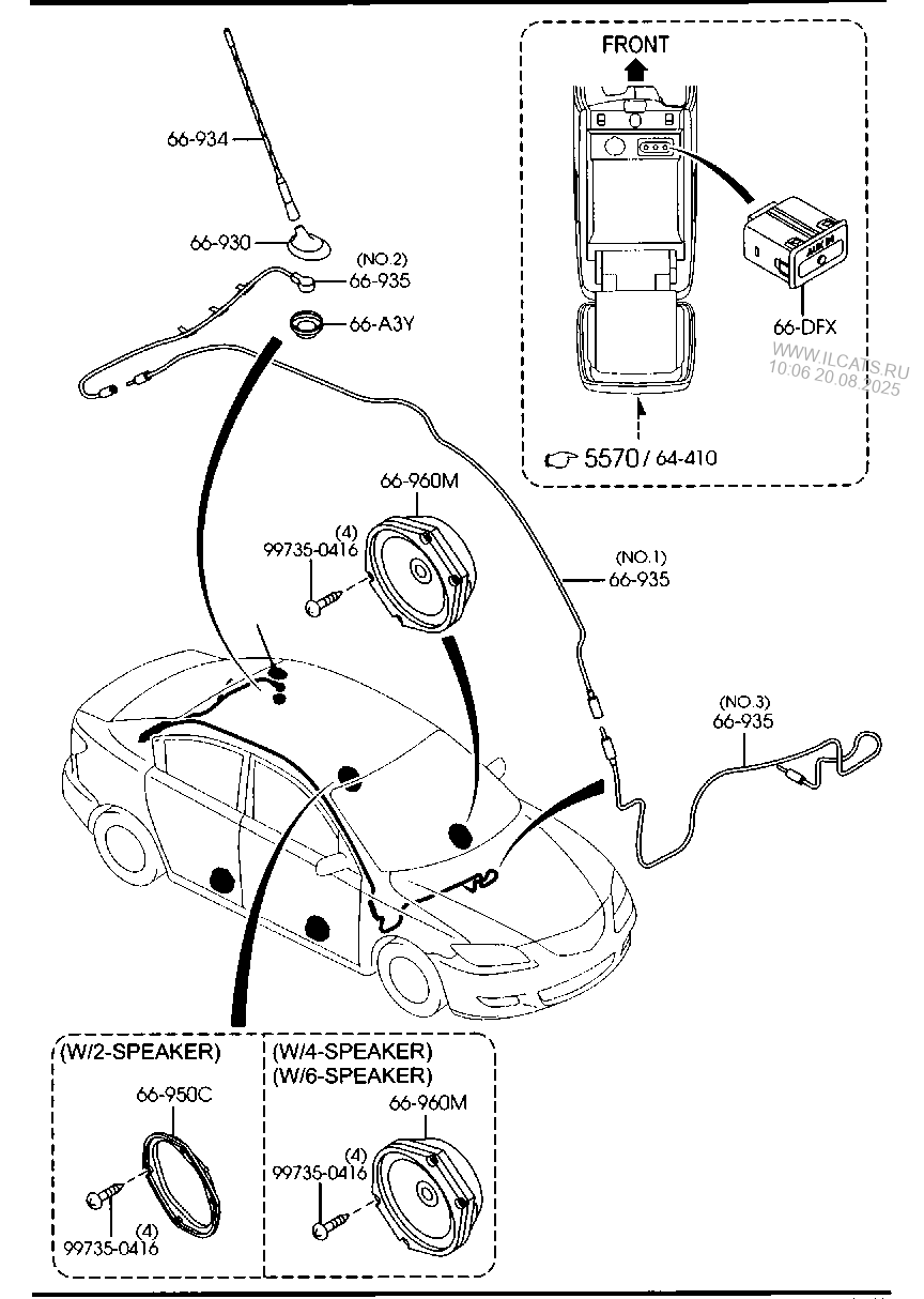 AUDIO SYSTEMS (ANTENNA & SPEAKER) (4-DOOR) MAZDA3