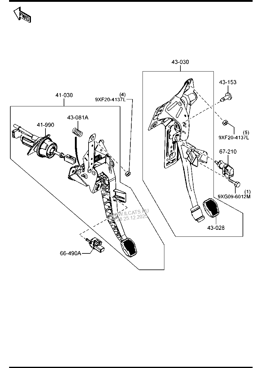 CLUTCH & BRAKE PEDALS (MANUAL TRANSMISSION) MAZDA3