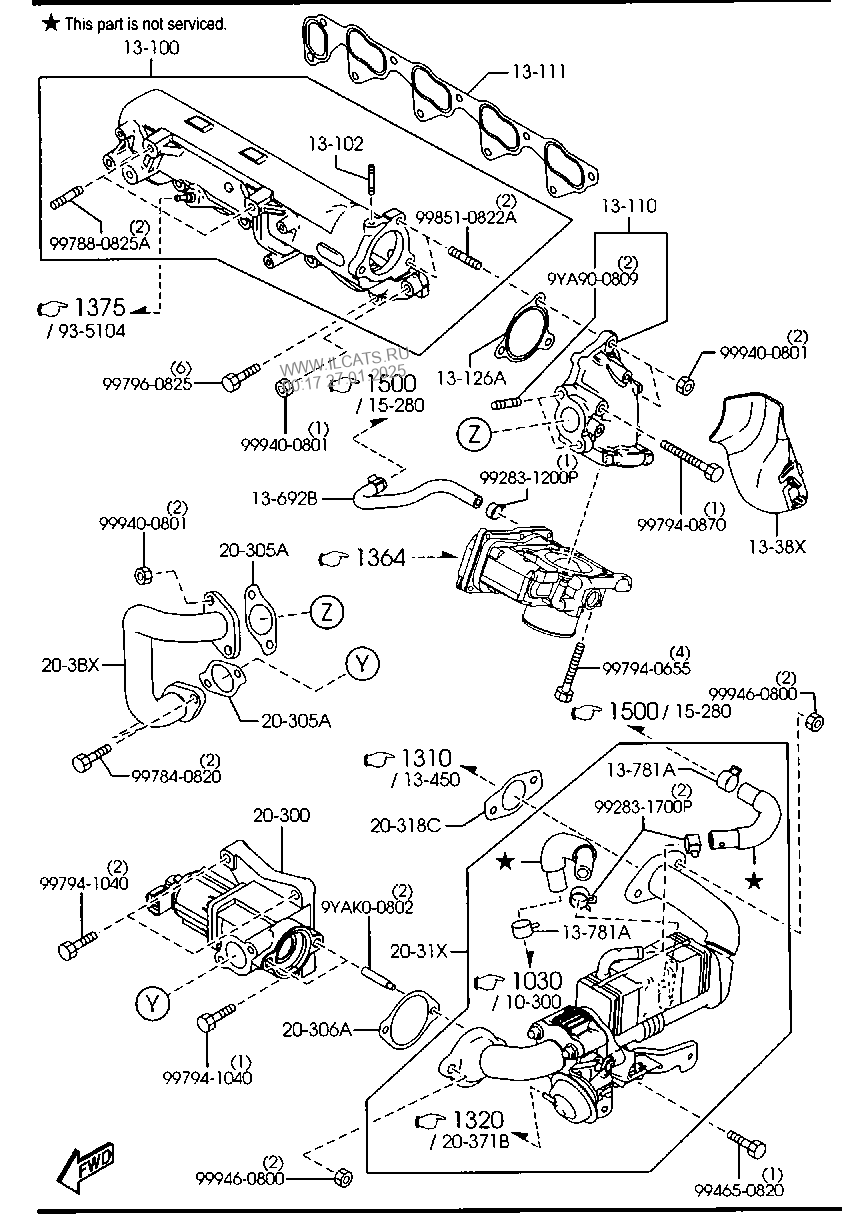 РАСПРЕДЕЛИТЕЛЬ ВОЗДУХА (ДИЗЕЛЬ ) (2200CC ) MAZDA3
