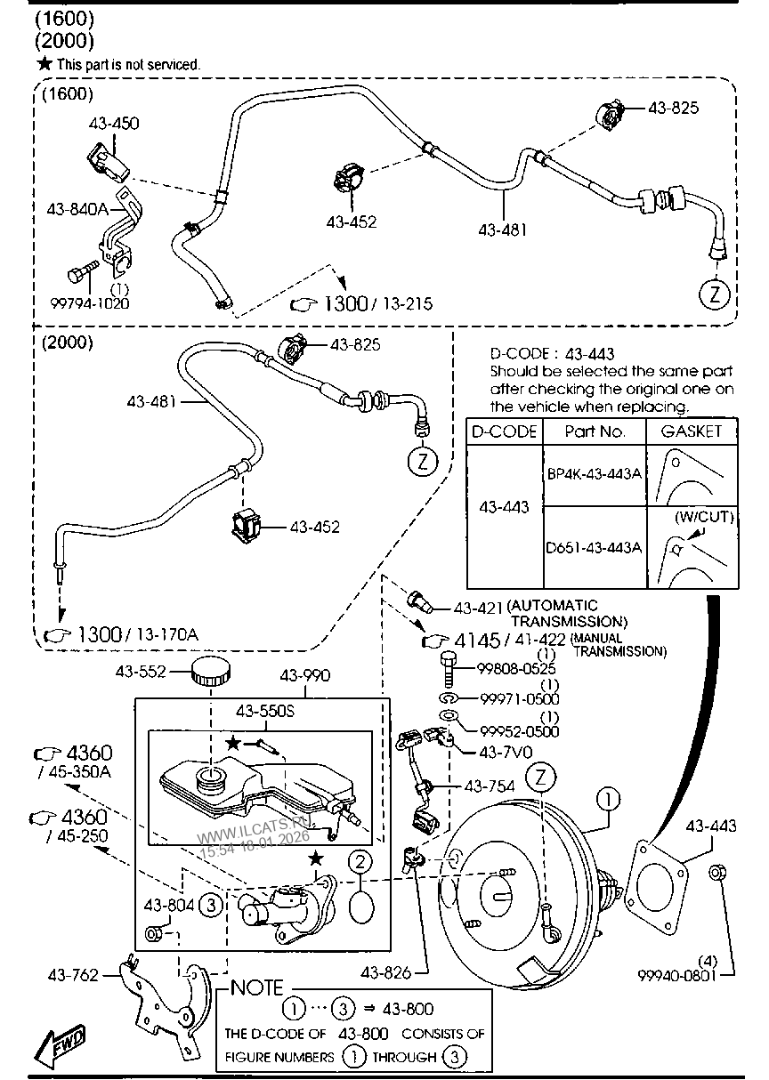 BRAKE MASTER CYLINDER & POWER BRAKE (GASOLINE) MAZDA3