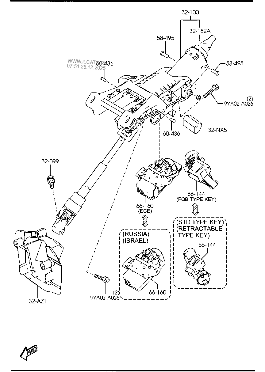 STEERING COLUMN & SHAFTS MAZDA3