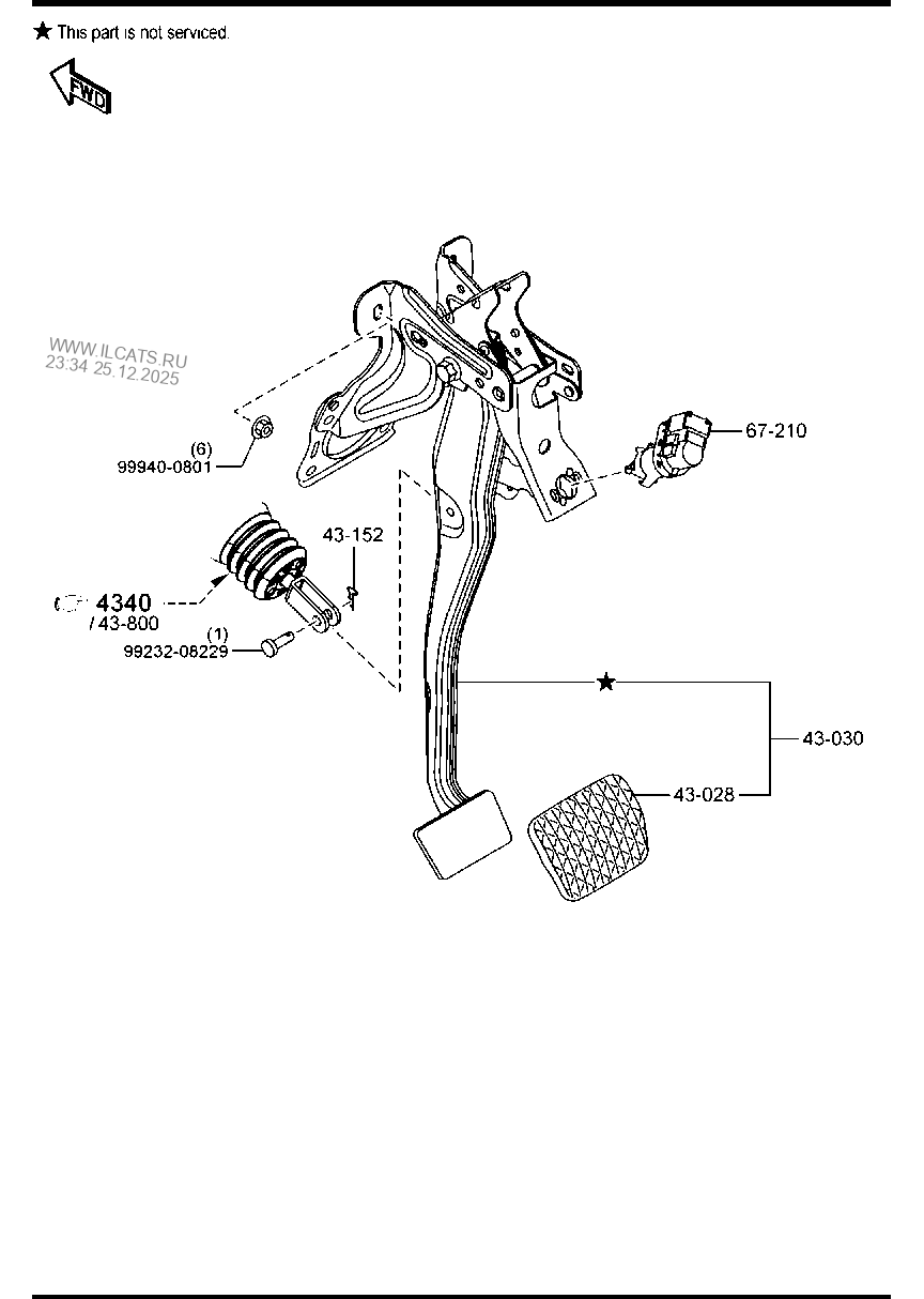 BRAKE PEDALS (AUTOMATIC TRANSMISSION) MAZDA3