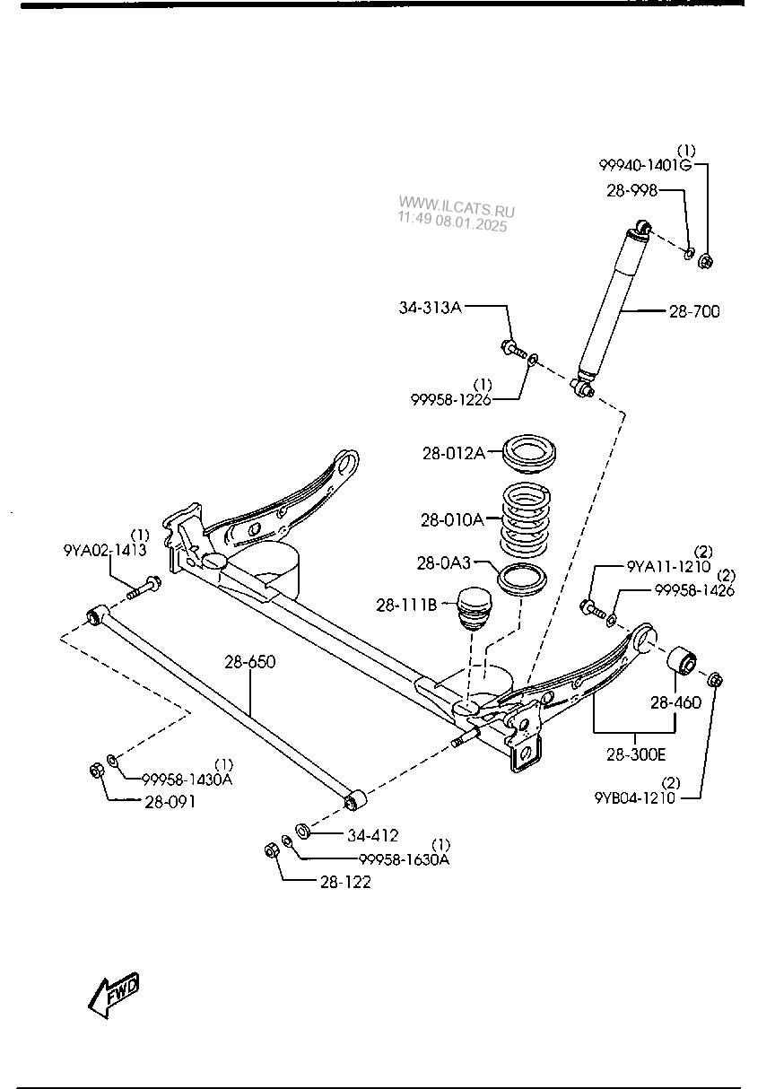 REAR SUSPENSION MECHANISMS MAZDA MPV