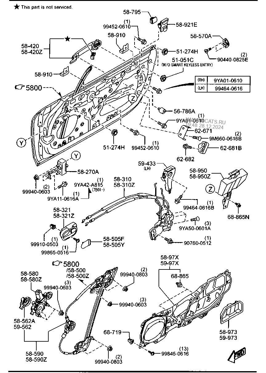 FRONT DOOR MECHANISMS MAZDA MX-5