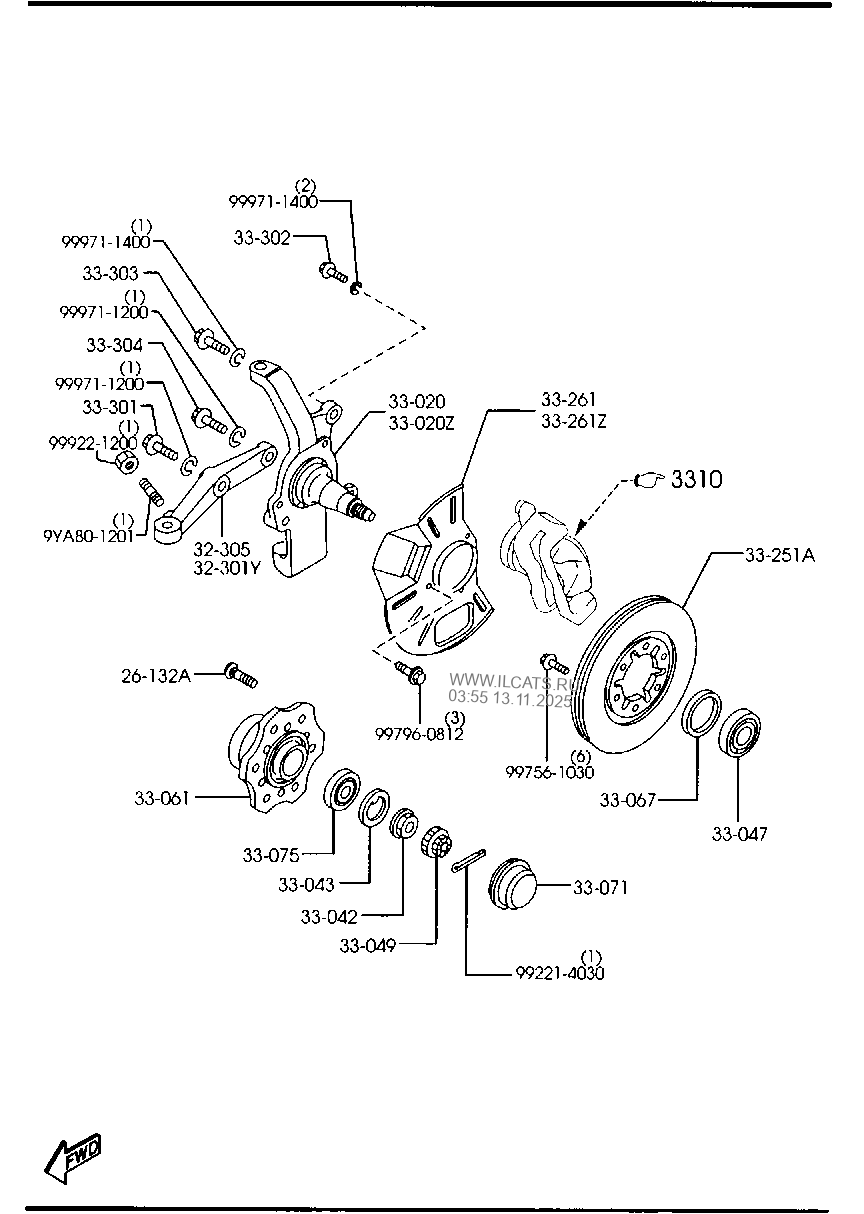 FRONT AXLE (4X2)(SHORT WHEEL BASE) MAZDA BT50