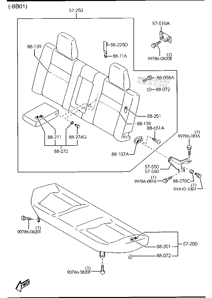 REAR SEATS (DOUBLE CABIN) MAZDA BT50