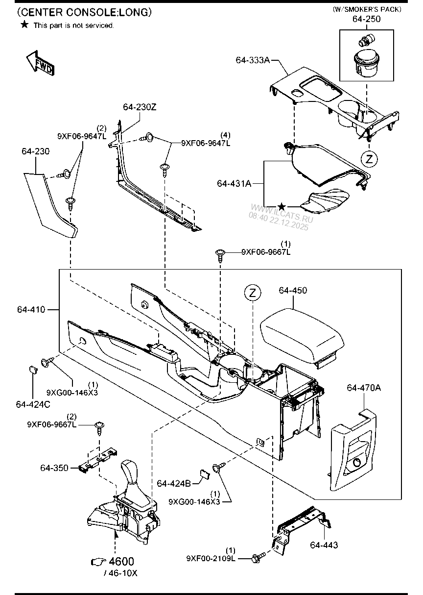 CONSOLE (AT) MAZDA BT50