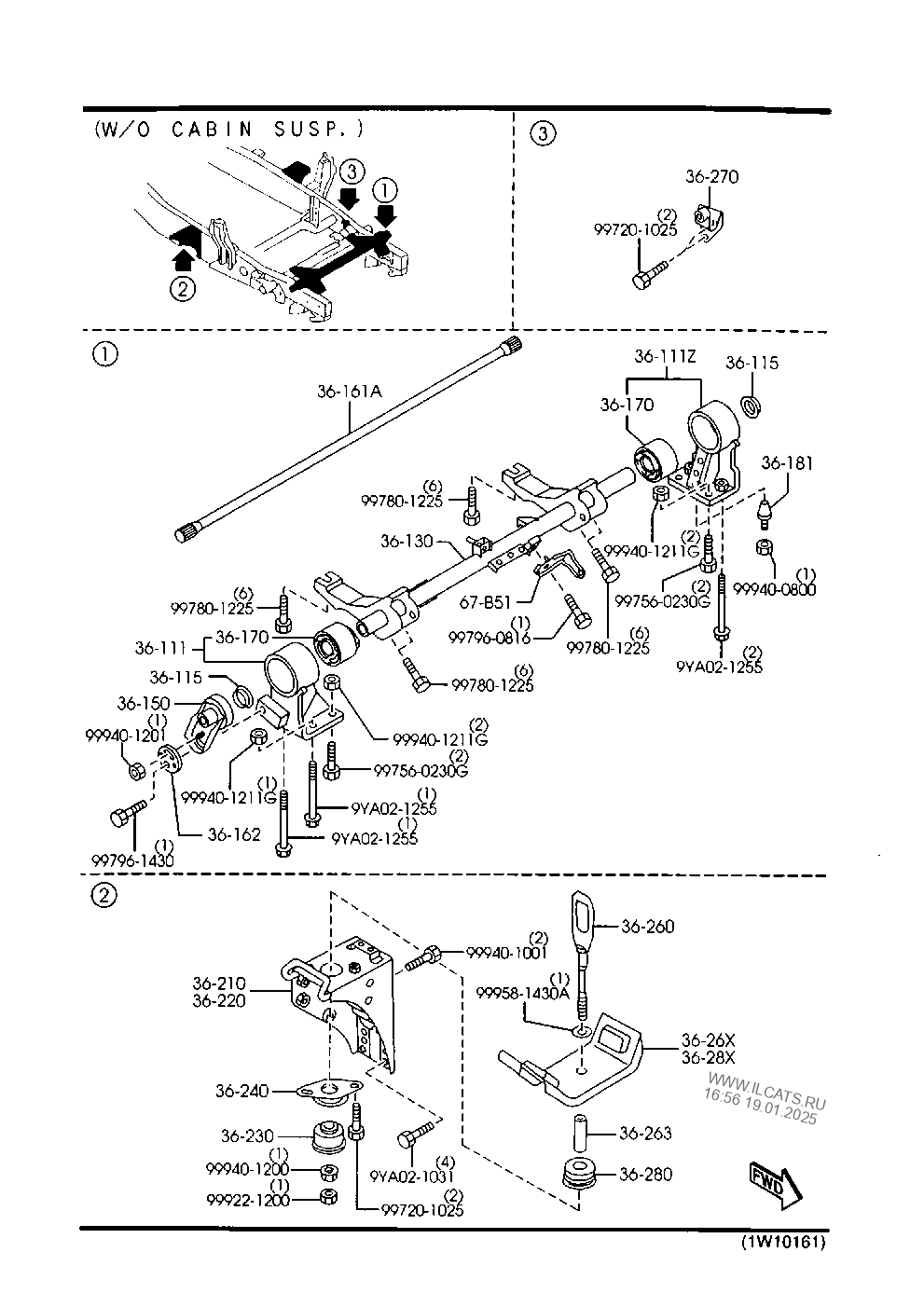 Cabin Mountings Mazda T3500