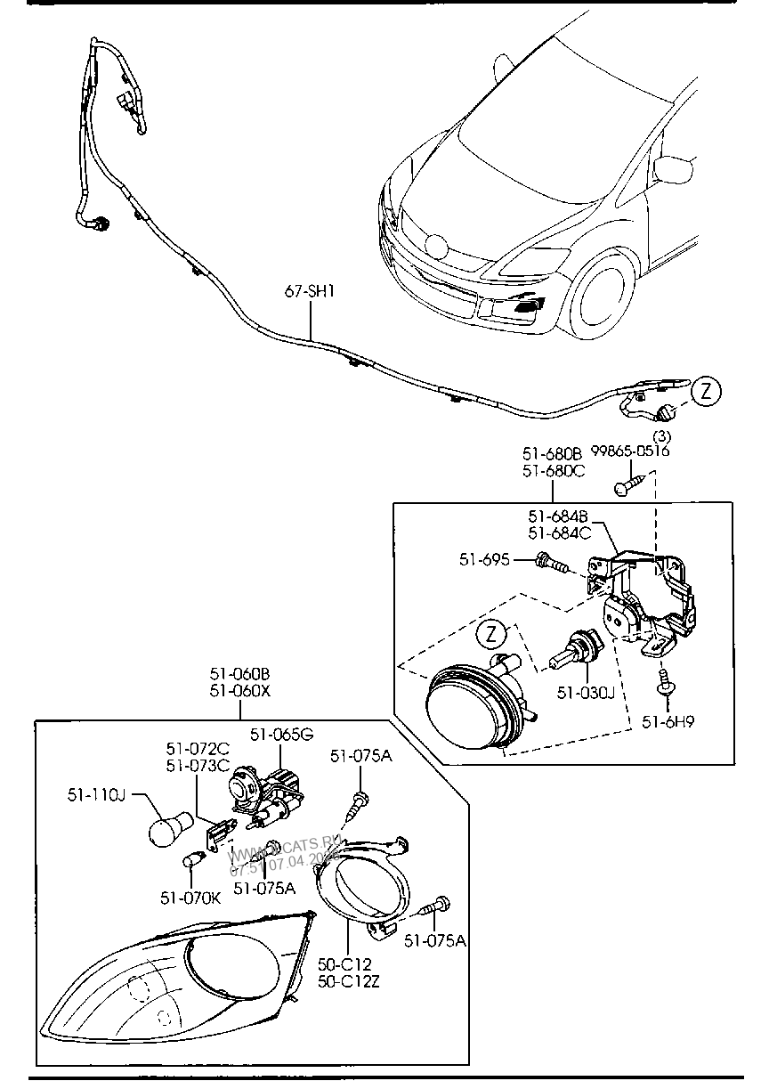 ПРИБОРНАЯ ПАНЕЛЬ И ЕЕ ДЕТАЛИ MAZDA CX-7