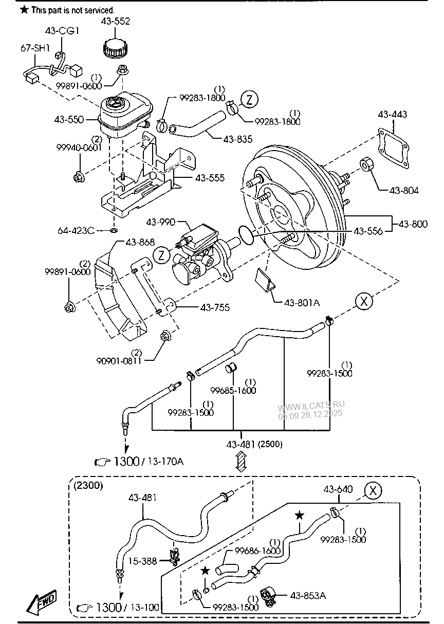 BRAKE MASTER CYLINDER & POWER BRAKE MAZDA CX7
