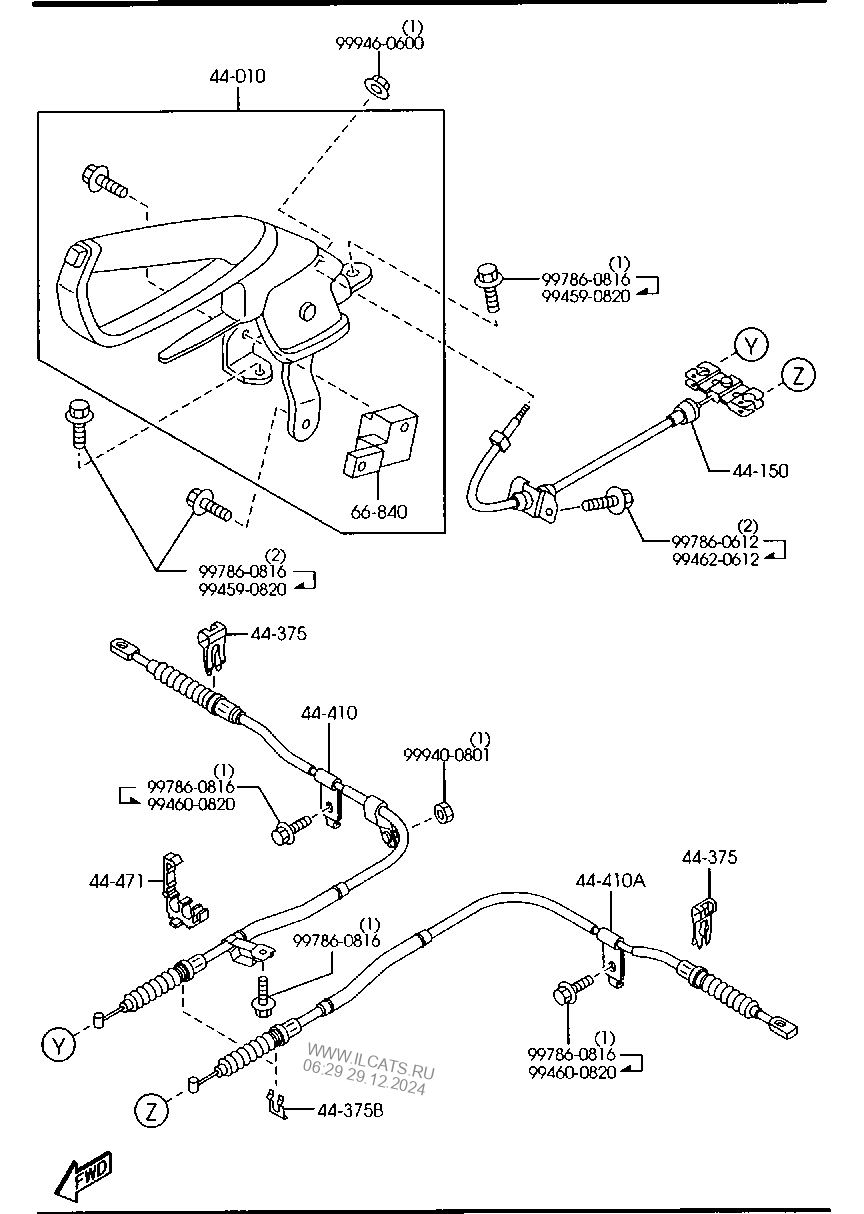 PARKING BRAKE SYSTEM MAZDA RX-8