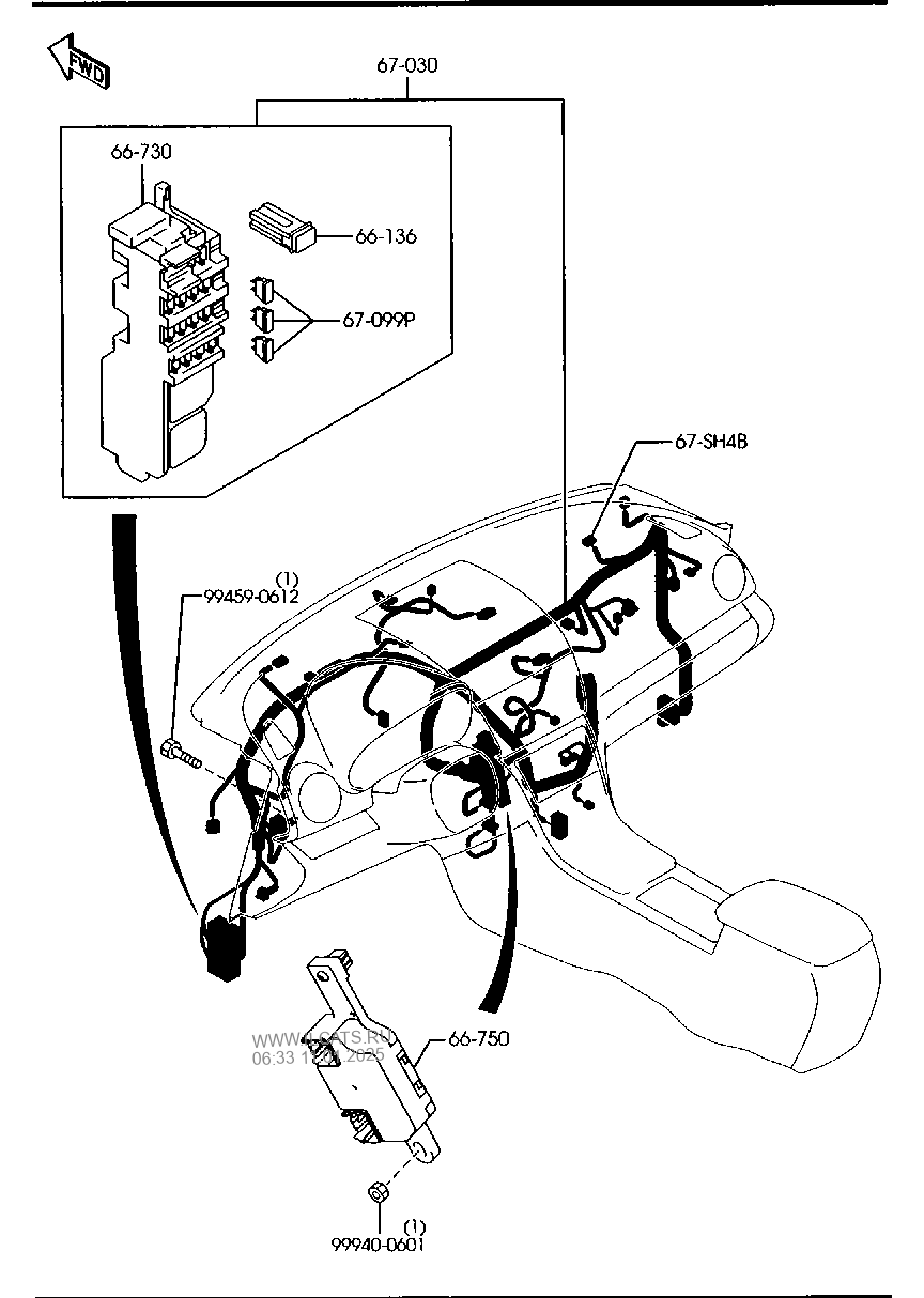 DASHBOARD WIRING HARNESSES MAZDA6 WAGON