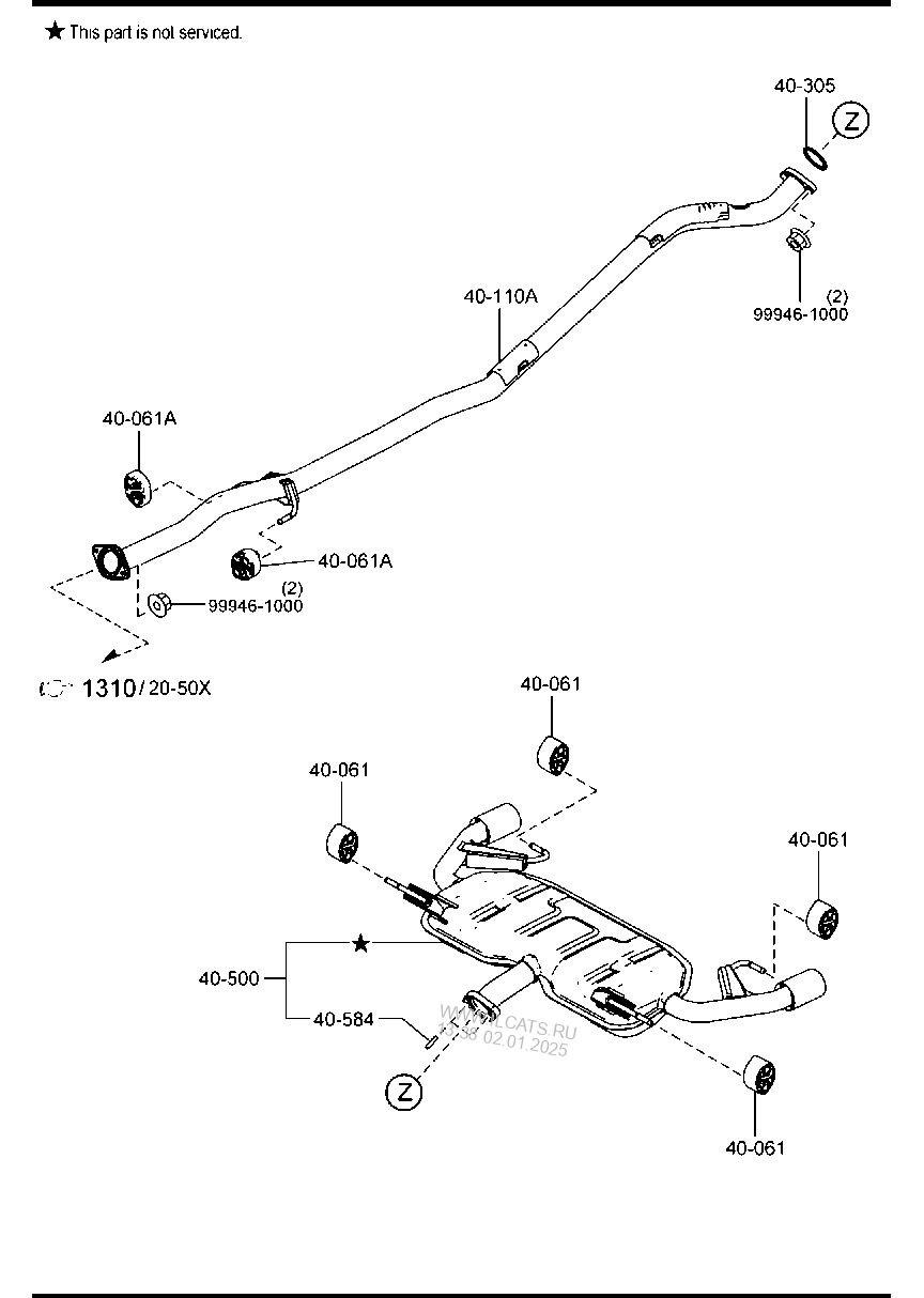 EXHAUST SYSTEM (DIESEL)(4WD) MAZDA6 WAGON